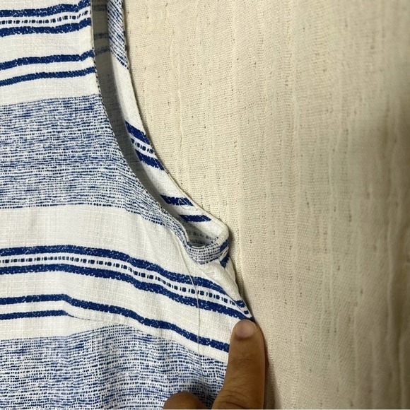 J McLaughlin Tracy Blue White Striped Shift Dress S Small - Picture 8 of 8